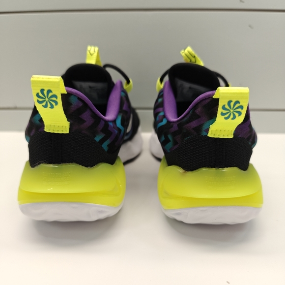 4Y Nike Run Flow Teal Nebula Volt Black DZ4490-001 Easy on/off Running Sneakers - Picture 8 of 11